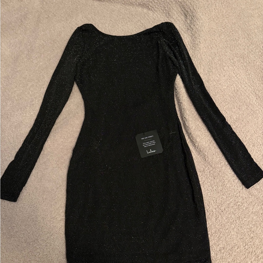 Lulu's Black Bodycon Long Sleeve Dress